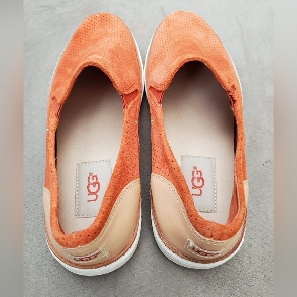 UGG Adley Perf FireOpal Suede/Leather Elastic Goring Women Sneaker - Picture 5 of 9